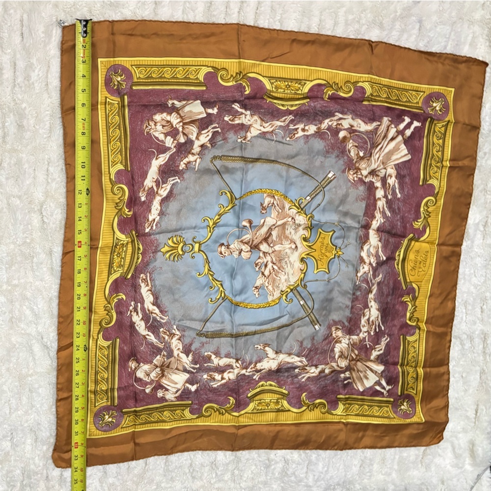 HERMES PARIS Chiens et Valets by Charles J. Hallo Silk Scarf France 1963 - Picture 13 of 13